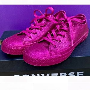 Converse Chuck Taylor Hot Pink glitter sneakers